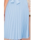 311-8 LILA Plisowana sukienka z krótkim rękawkiem - JASNY BŁĘKIT